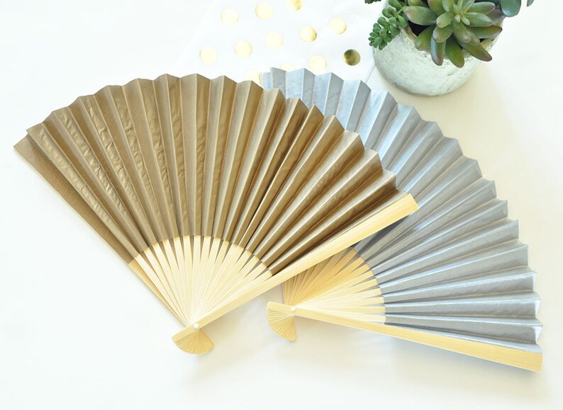 Personalized Fans 100 Set Paper Fan Wedding Favors Party Etsy