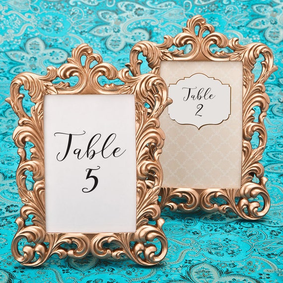 Rose Gold Picture Frames 7 Set Size 4 X 6 Baroque Table