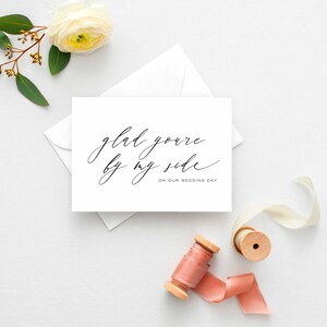 Tarjeta de agradecimiento para dama de honor: regalo minimalista para una boda imagen 3