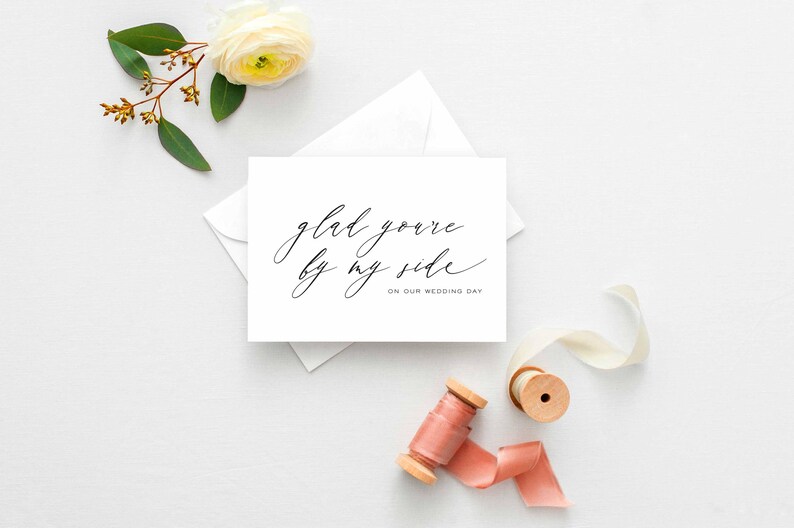 Tarjeta de agradecimiento para dama de honor: regalo minimalista para una boda imagen 3