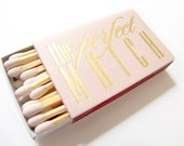 Wedding Favors Matches Personalized The Perfect Match Matchbox Custom Matches Pink for Sparklers Minimal Rehearsal Dinner