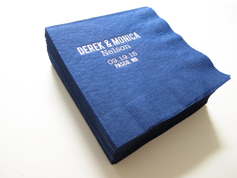 Personalized Napkins With Your Names Foil Stamped Cocktail Etsy Australia