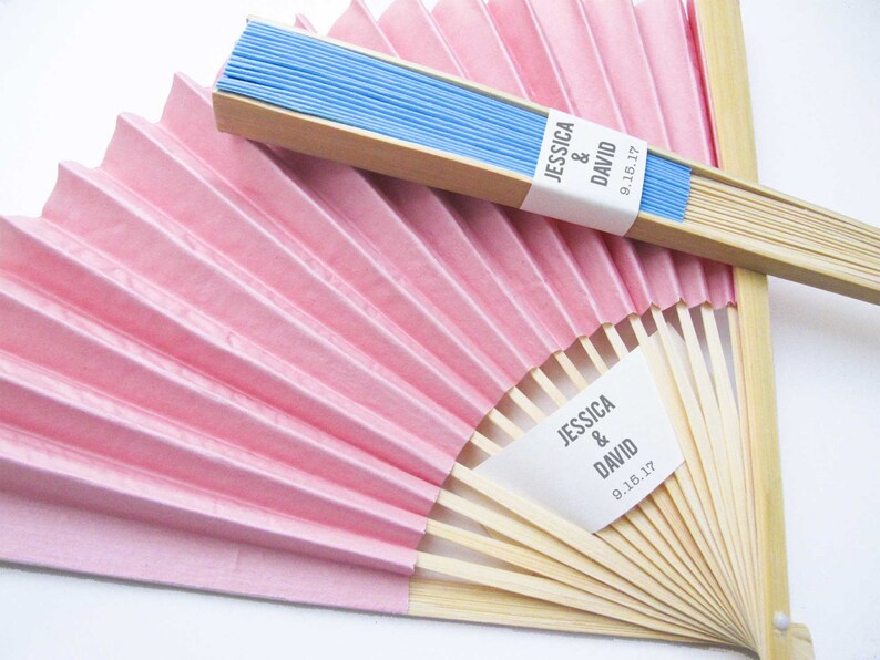 Personalized Fans 50 Set Paper Fan Wedding Favors Party Etsy