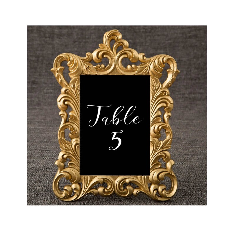 5 X 7 Gold Frame Baroque Table Number Wedding Favors Image 0