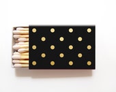 Matchbox Wedding Favors Polka Dot Matches - Custom Foil Stamped Personalized Matchboxes Rehearsal Dinner Bridal Shower Many Colors