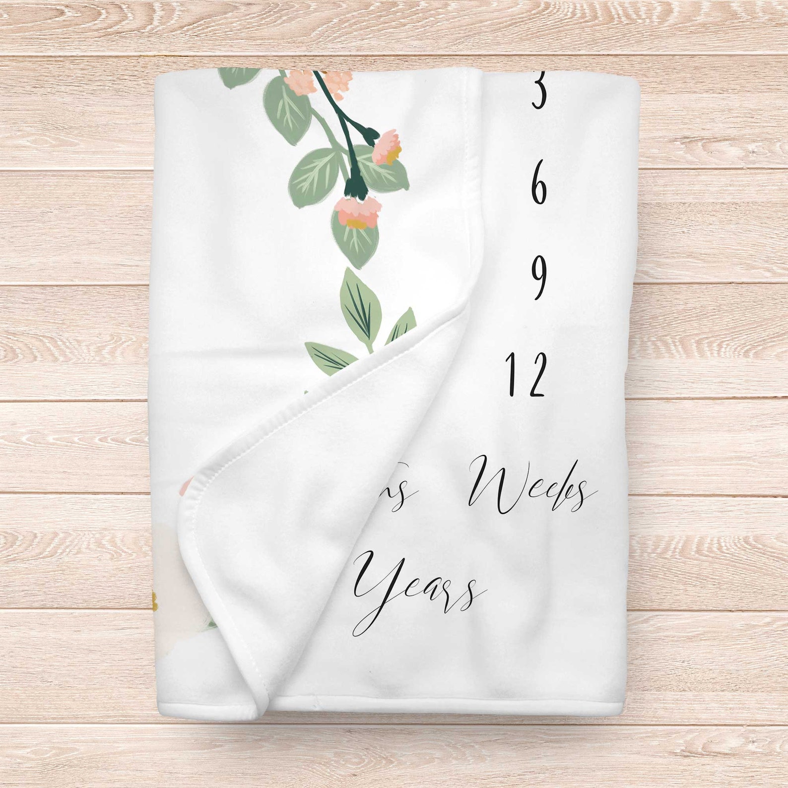 Girl Milestone Baby Blanket Personalized Fleece Blanket With Etsy