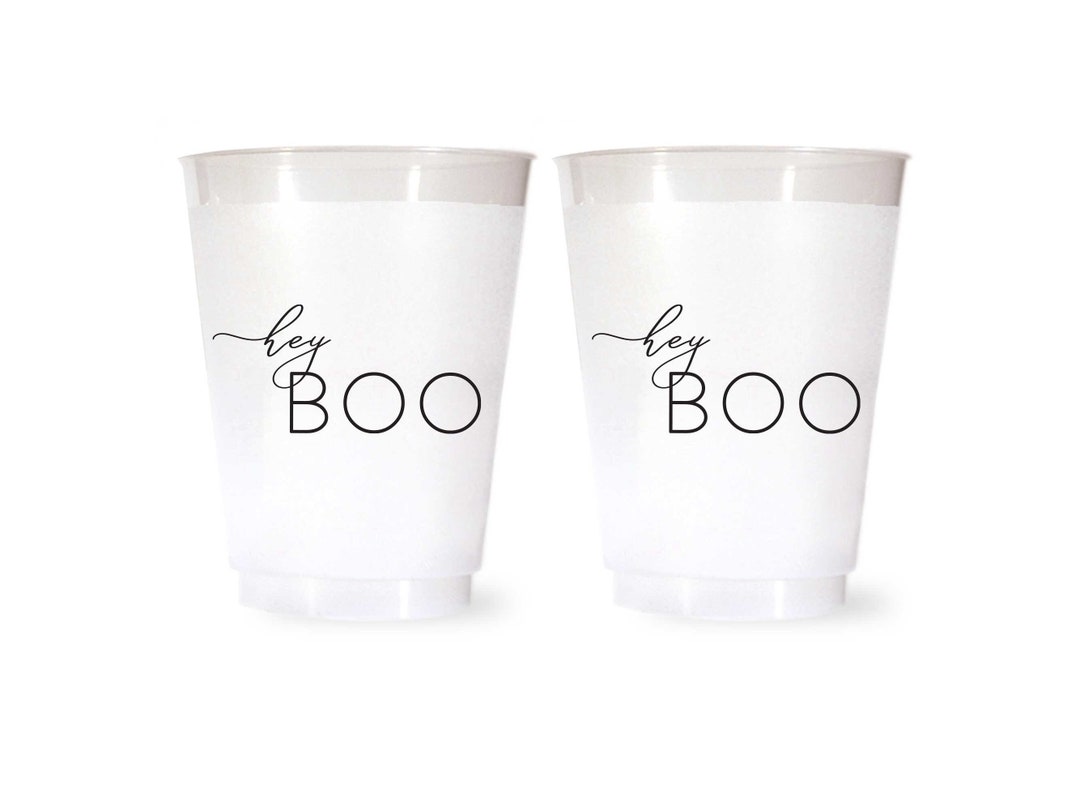 Hey Boo Cups Halloween Shatterproof Plastic Cups 16 Oz Etsy