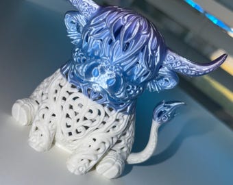 Highland Cow LED Candle Lamp  - 3D Printed