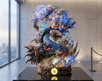 Figurine inspirée de l'anime Luffy Gear 5, statue de bataille de dragons, manga, décoration de collection