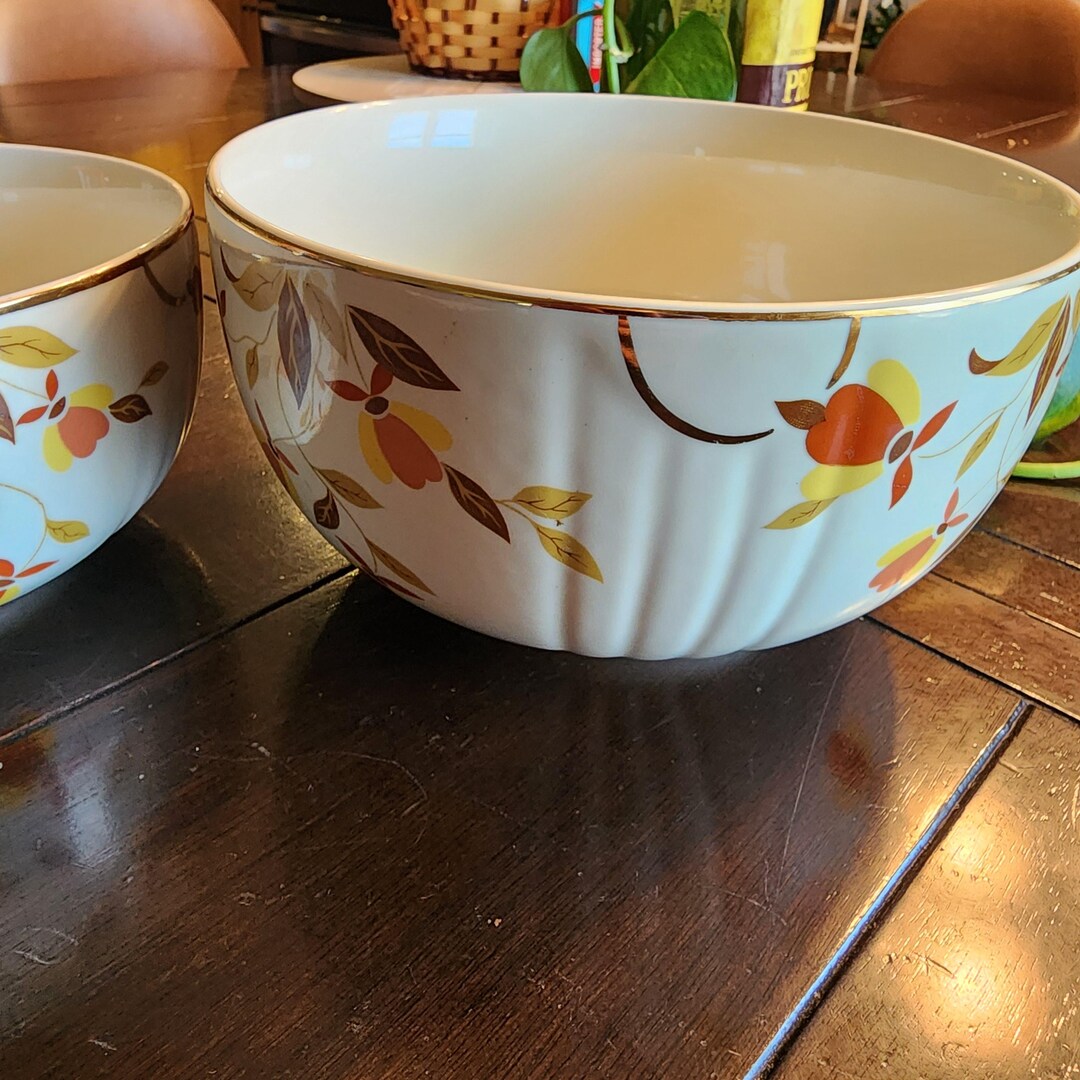 Vintage Hall's China Nesting Bowl Set of 2, Jewel Tea Autumn Leaf ...