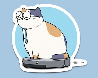 Plucky Beans Salary Cat Sticker