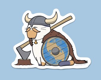 Plucky Beans Viking Sticker