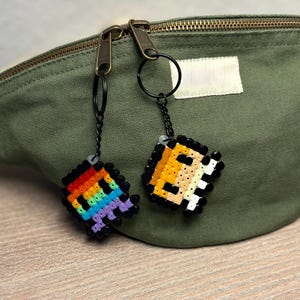 Bügelperlen - Pixel Art - Schlüsselanhänger - Qualle - Versch. Farben