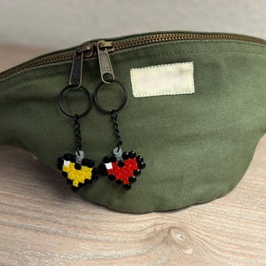 Bügelperlen - Pixel Art - Schlüsselanhänger - Herz einzeln - Versch. Farben