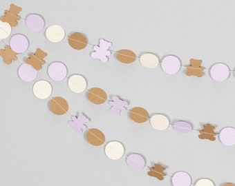 Lavender Teddy Bear Baby Shower Garland - 14' - Customize your colors!