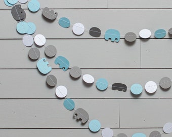 Blue Elephant Baby Shower Garland - Customize you colors!