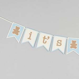 Teddy Bear Baby Shower Banner, It's A Boy Banner, Customize your colors Banner Only