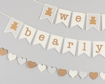 We Can Bearly Wait Teddy Bear Baby Shower Banner