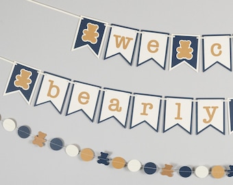 We Can Bearly Wait Teddy Bear Baby Shower Banner
