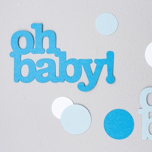 Oh Baby Shower Confetti - Boy Baby Shower Decoration - 200 Pieces