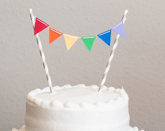 Rainbow Cake Topper, Birthday Cake Topper - Customize your colors!