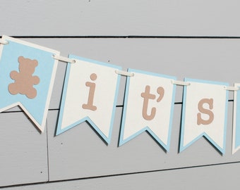 Teddy Bear Baby Shower Banner PRINTABLE It's a Boy Baby - Etsy