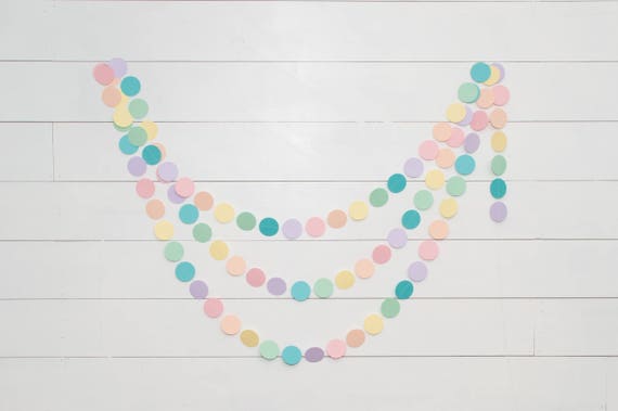 Pastel Baby Shower Decoration 14ft Paper Garland Baby Shower