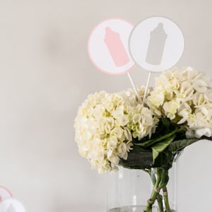 Little Girl Baby Shower Centerpiece Sticks, Set of 8, Customize your colors!