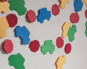 Car garland in primary colors