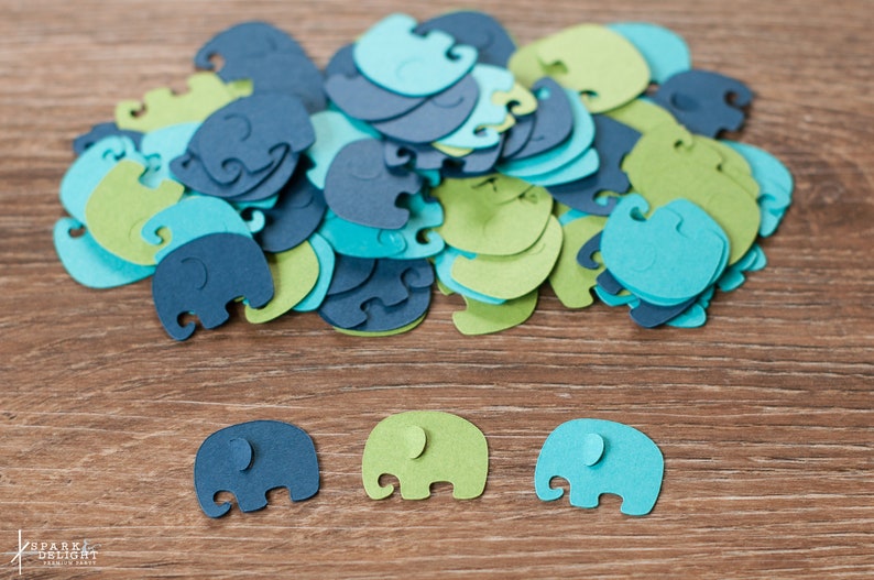Elephant Baby Shower Decoration Elephant Confetti Boy Etsy