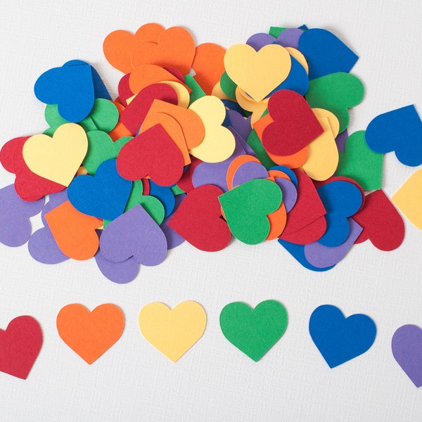 Rainbow Heart Confetti, 200 Pieces