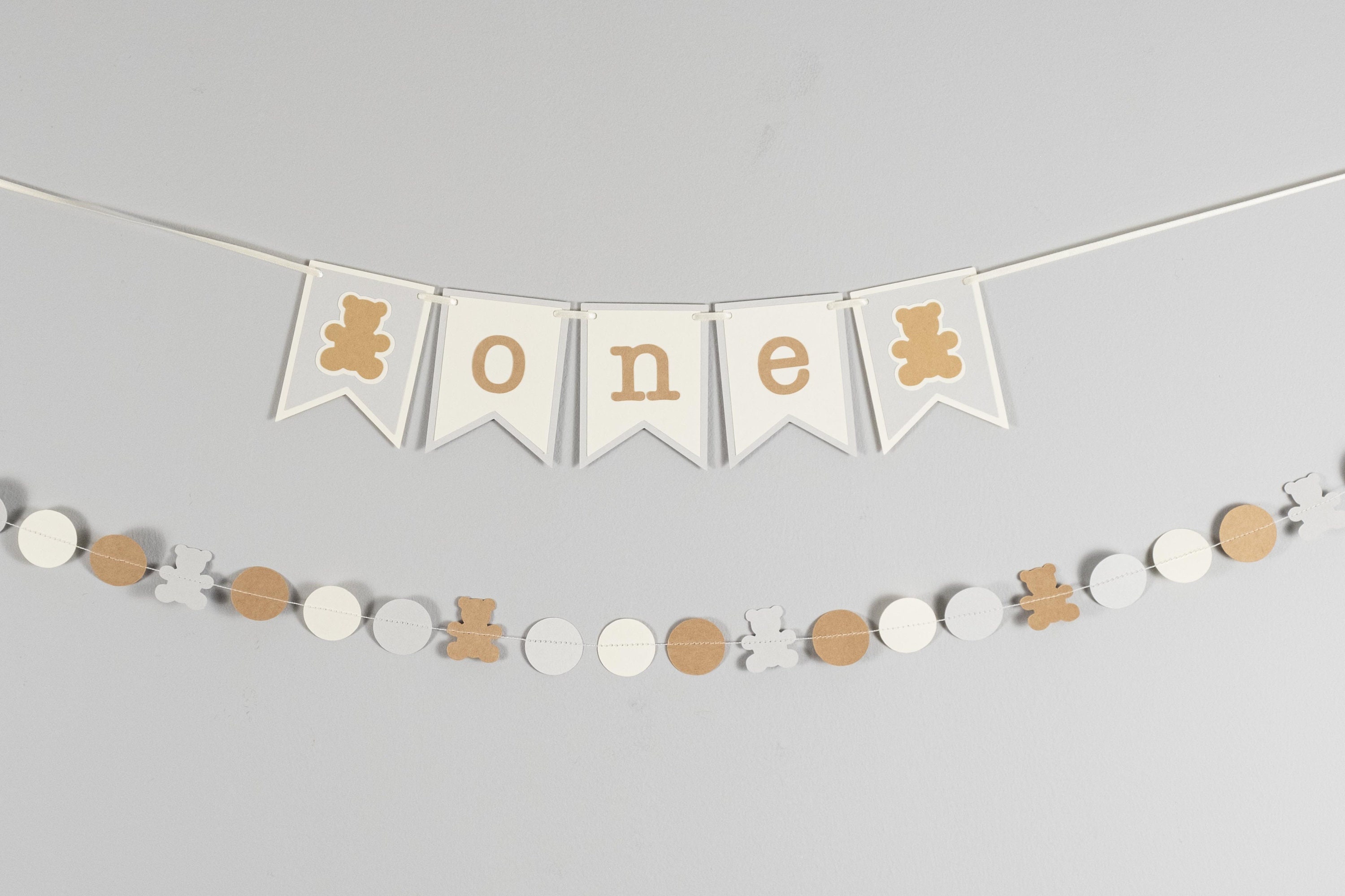 First Birthday Party Banner - High Chair Banner - Teddy Bear Birthday ...