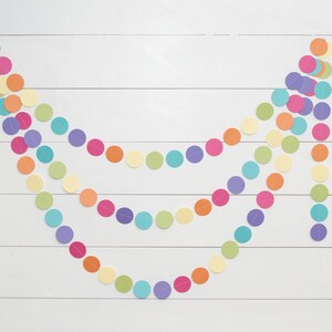 Paper Garland - Baby Shower Decoration - Pastel Rainbow Garland - 14ft