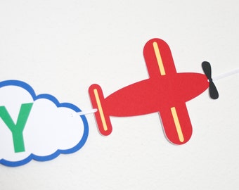HAPPY BIRTHDAY  Transportation Birthday Party, Boy&#39;s Birthday Banner, Airplane Banner, Time Flies