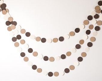 Paper Garland -  Teddy Bear Baby Shower Decorations - Shades of Brown Garland