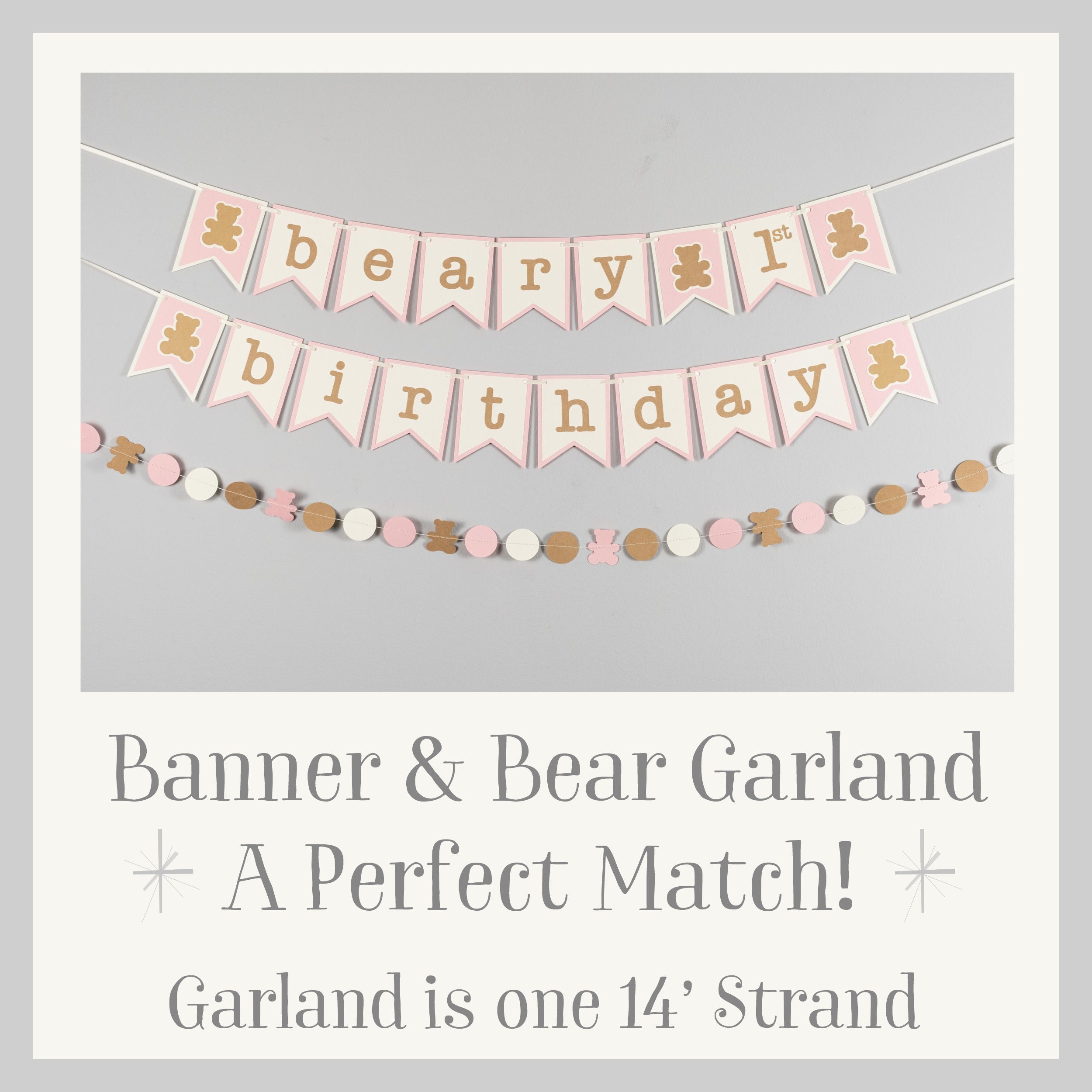 Beary First Birthday Banner - Teddy Bear Birthday - 1st Birthday Banner ...