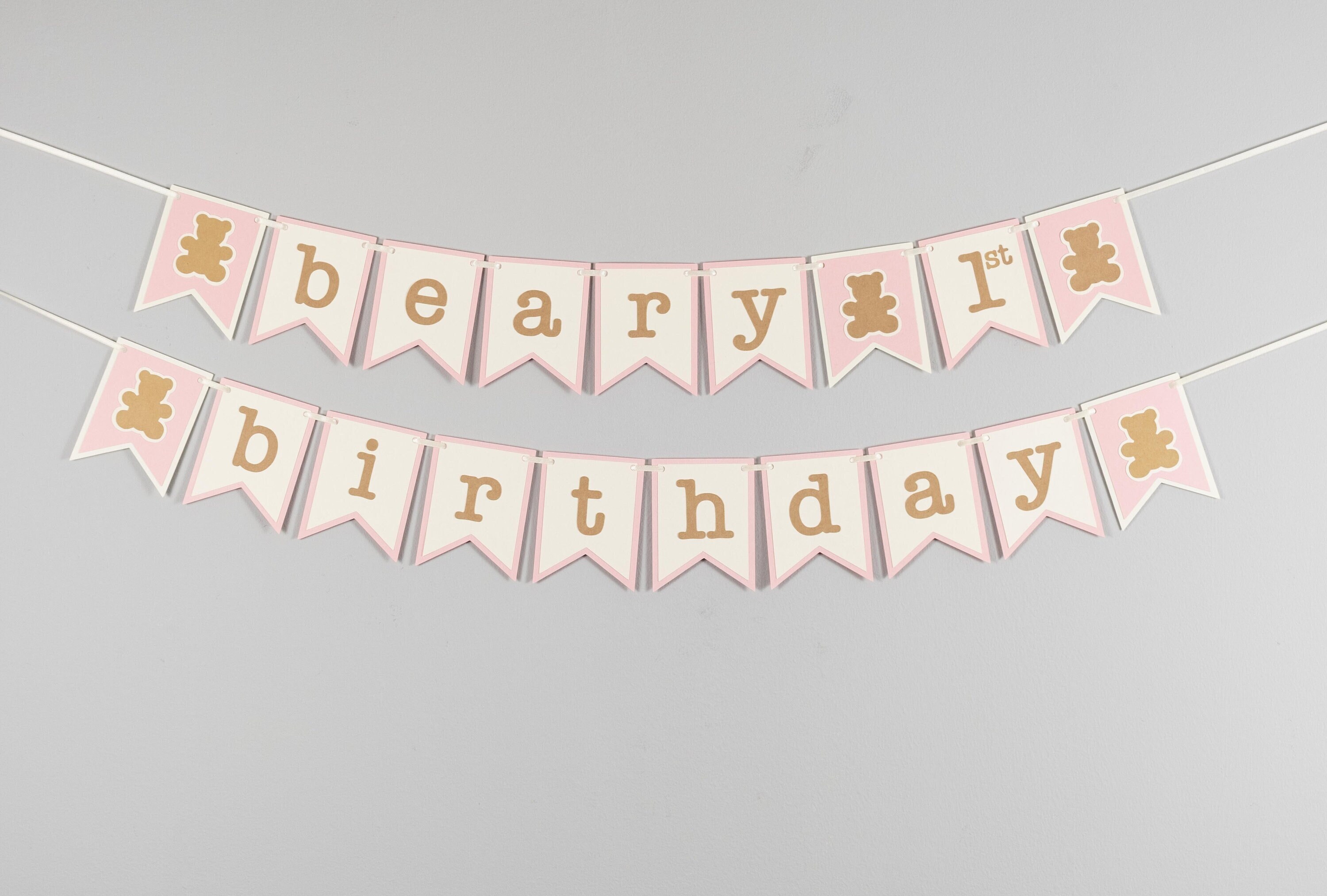 Beary First Birthday Banner - Teddy Bear Birthday - 1st Birthday Banner ...