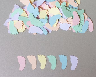 Pastel Baby Shower Footprint Confetti, 200 Pieces