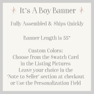 Teddy Bear Baby Shower Banner, It's A Boy Banner, Customize your colors image 3
