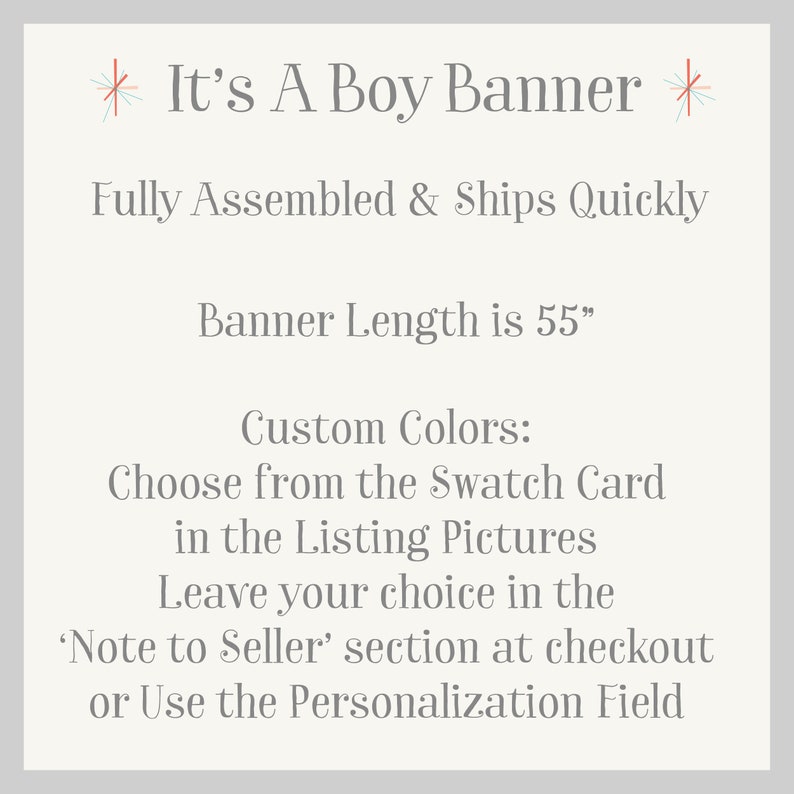 Teddy Bear Baby Shower Banner, It's A Boy Banner, Customize your colors image 3