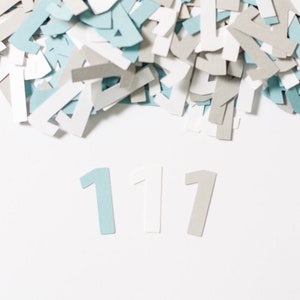 Custom Number Confetti, 1st Birthday, 200 Pieces, Customize your colors image 1