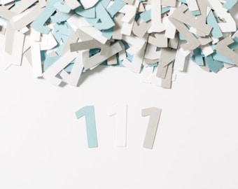 Custom Number Confetti, 1st Birthday, 200 Pieces, Customize your colors!