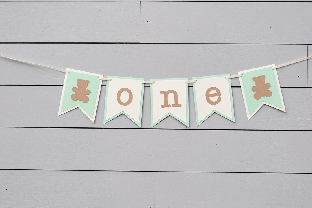 Teddy Bear First Birthday Banner High Chair Banner One Customize Your ...