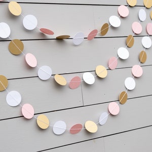 Pink and Gold Circle Garland - Girl Birthday Party Decorations - Customize your colors!