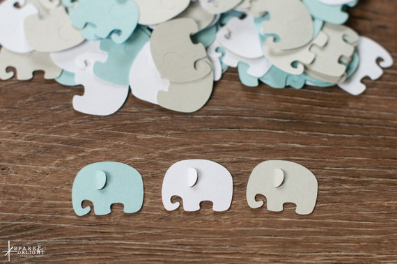 Blue Elephant Baby Shower Confetti, 100 Pieces Il_570xn