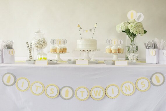 Baby Shower Decorations It S Twins Baby Shower Banner Bottle