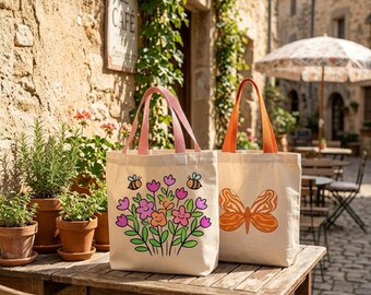 Custom Embroidered Tote Bag, Bridesmaid Gift Bag, Personalized Canvas Tote with Initials, Bridal Shower Gift, Bachelorette Party Tote