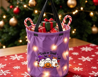 Personalized LED Trick or Treat Bag, Light-Up Halloween Candy Bag