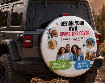 Custom Photo Spare Tire Cover for Jeep, SUV, RV, Waterproof Personalized Wheel Accessory