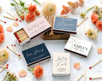 Custom Matchboxes with Photo | Personalized Wedding Favor Matchbox | Custom Logo Matchbook | Birthday Party Favor | Bulk Event Favors